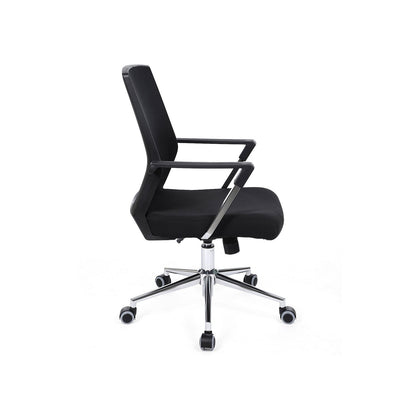 SONGMICS - Sedia da ufficio con schienale in rete: Comfort, stabilità e funzione dondolo in nero, ideale per l'ufficio