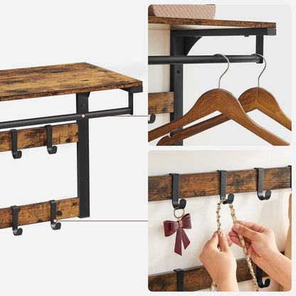 Vasagle, guardaroba da parete con stile industriale di archiviazione, 6