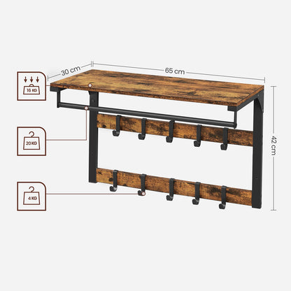 Vasagle, guardaroba da parete con stile industriale di archiviazione, 5