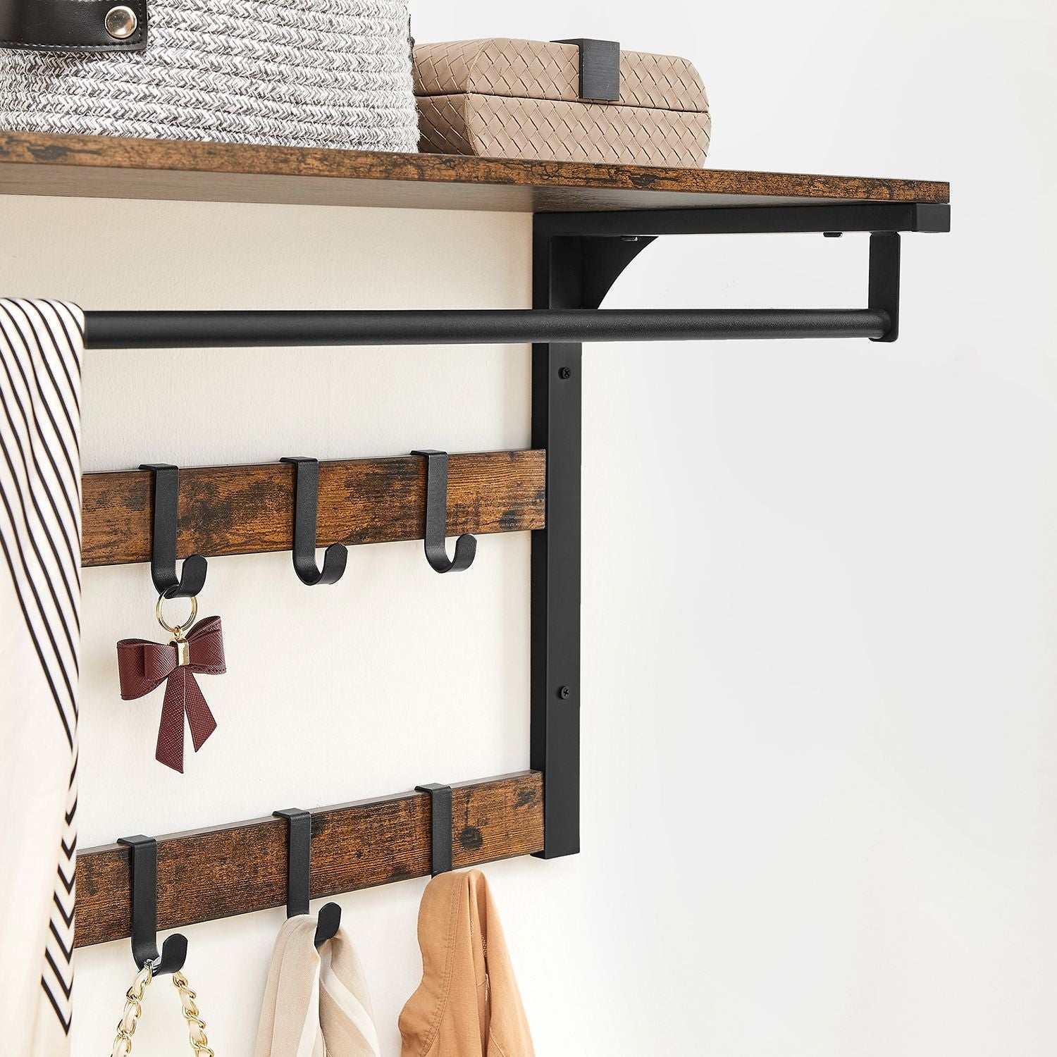 Vasagle, guardaroba da parete con stile industriale di archiviazione, 4