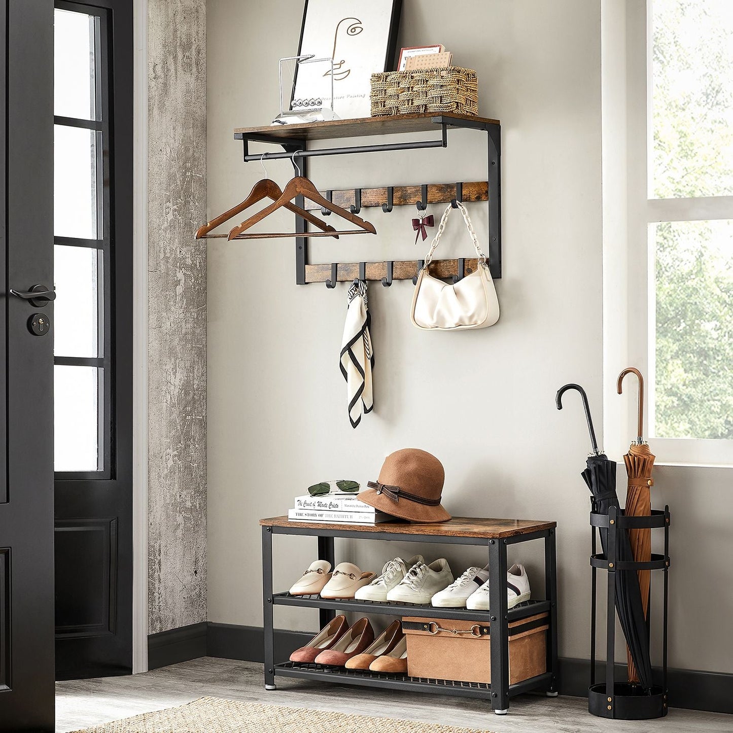 Vasagle, guardaroba da parete con stile industriale di archiviazione