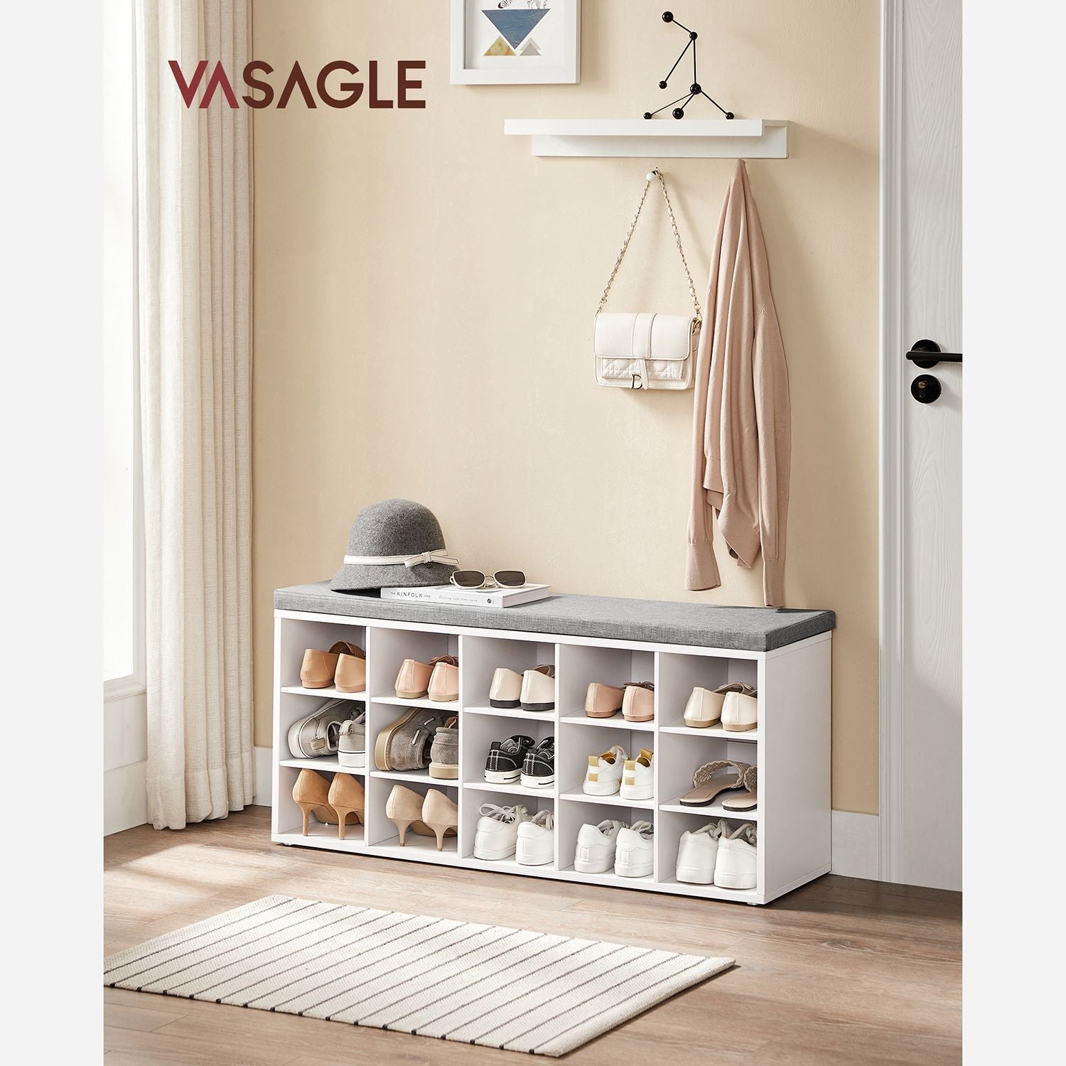 Vasagle, panca per scarpe con 15 soggetti