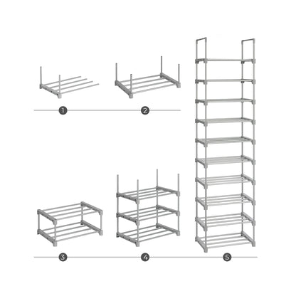 Songmics, scaffale per scarpe a 10 livelli, 2