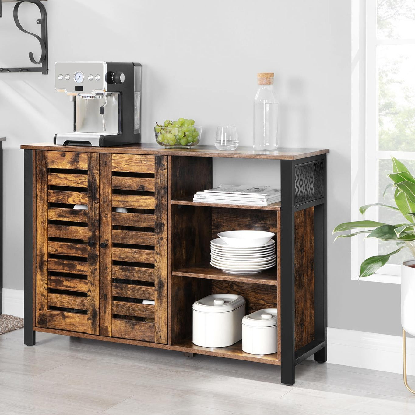 Mobile da Cucina: Credenza con 2 Ante, Ripiani Regolabili 