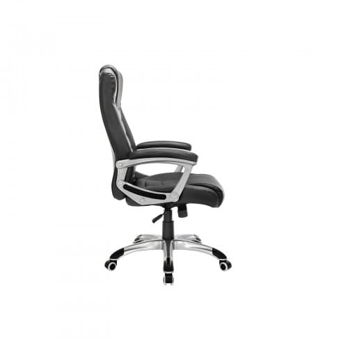 Sedia girevole regolabile in altezza, sedia da scrivania, robusta, stabile e resistente, nera, SONGMICS