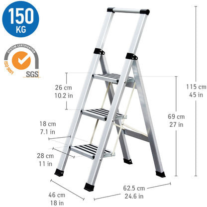Scala pieghevole alluminio, Scaletta richiudibile salvaspazio, Tatkraft adamant, 5
