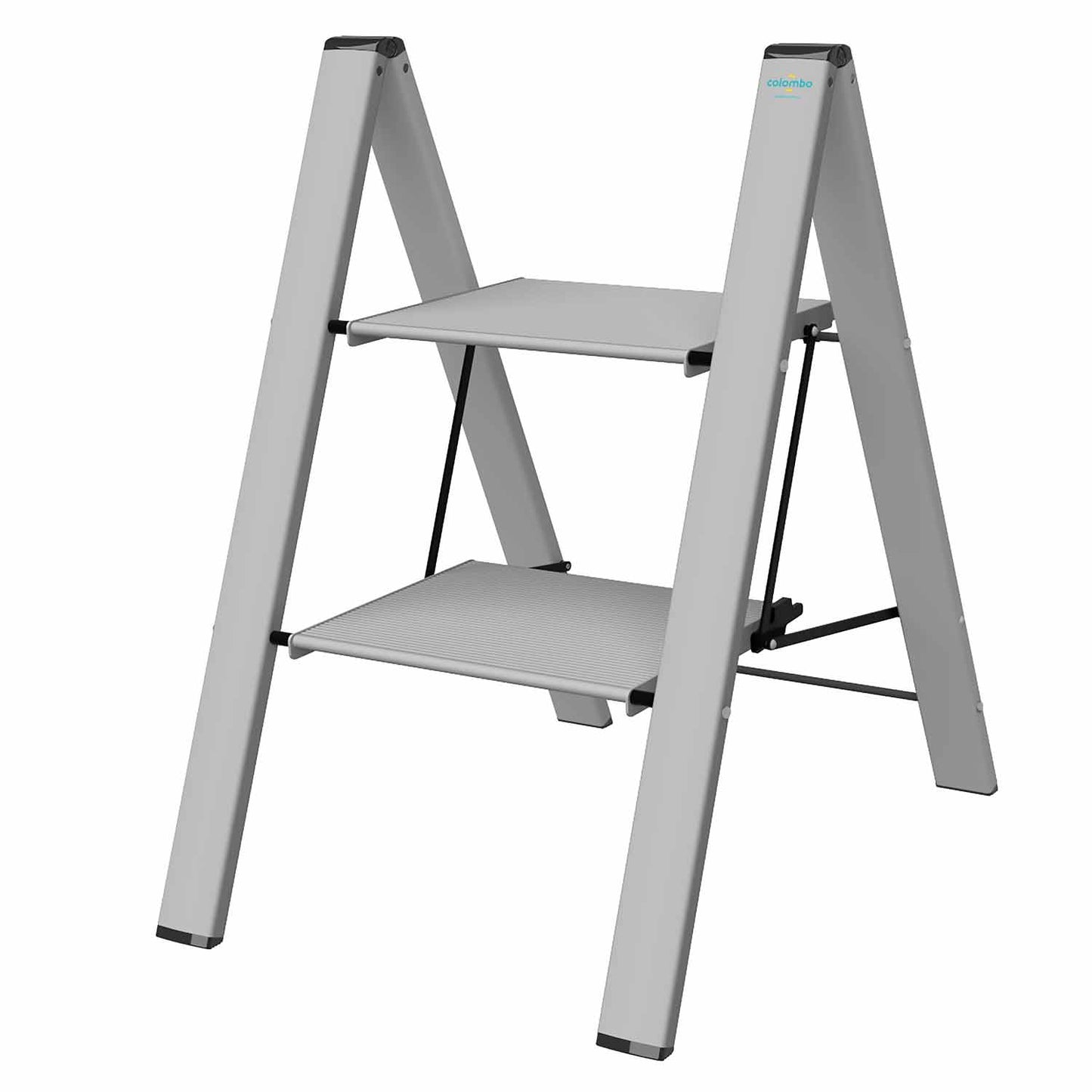 Scaletta in alluminio, sgabello in alluminio, 2 gradini, 150 kg, Colombo