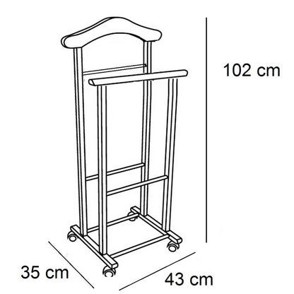 Servo Muto, su Ruote, Legno di Faggio, Servo Muto Moderno, per Uomo e Donna, ARIT ATRI, 5