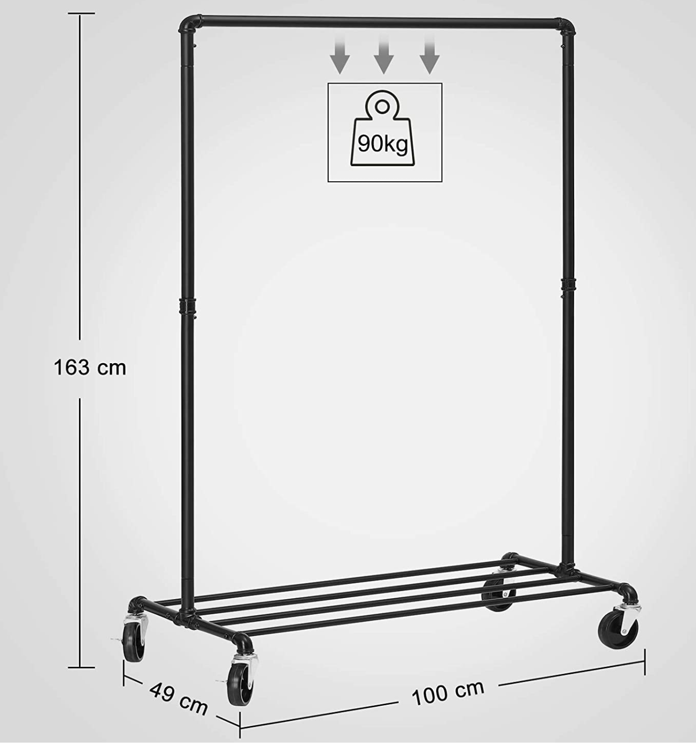 Songmics, appendiabiti a tubo industriale