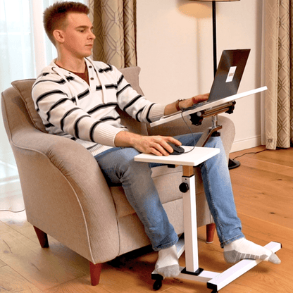 Tavolino Regolabile per Laptop, Tavolino da Letto, Tavolino per Divano, con Supporto per Mouse, con Ruote, Tatkraft Like, 6