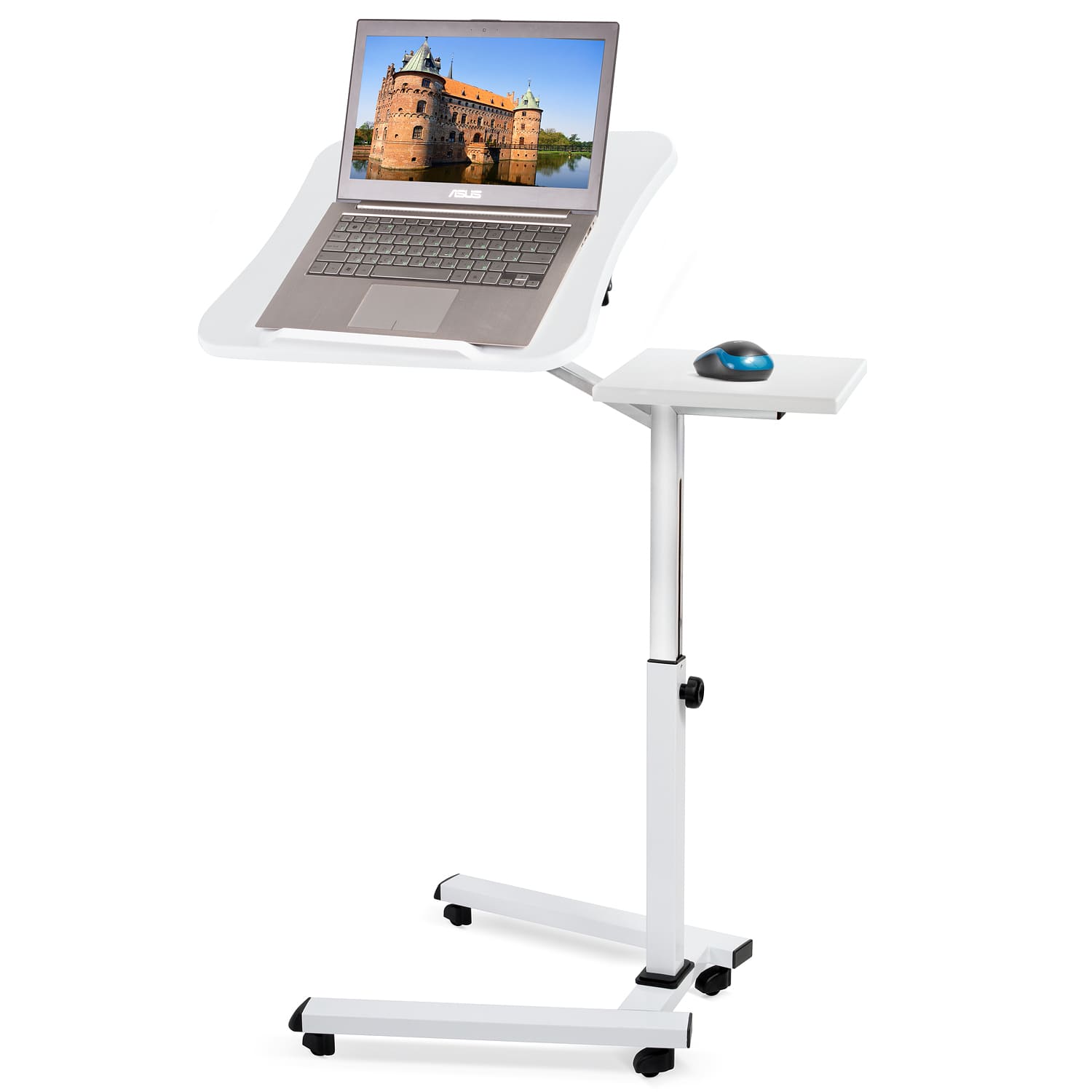 Tavolino Regolabile per Laptop, Tavolino da Letto, Tavolino per Divano, con Supporto per Mouse, con Ruote, Tatkraft Like, 8