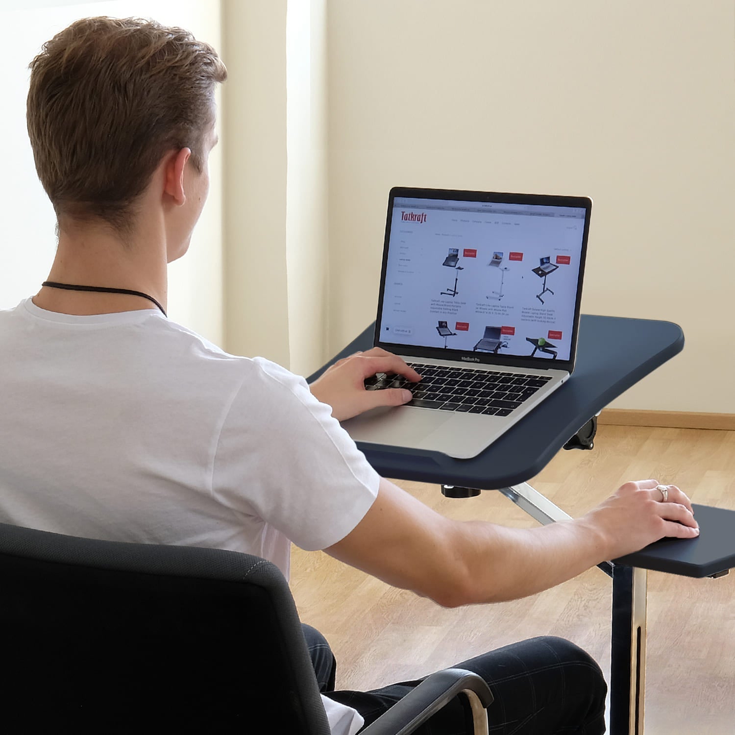 Tavolino da Letto, Tavolino Regolabile per Laptop, Tavolino per PC Pportatile, Tavolino per Divano, Laptop Table, 3