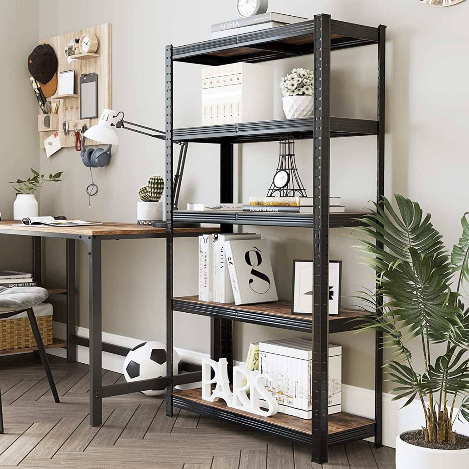 Scaffalatura A 5 Ripiani BATHWA Con Ruote - Argento, Dimensioni 35x61x58 Cm, Regolabile, Per Garage, Cucina, Ufficio