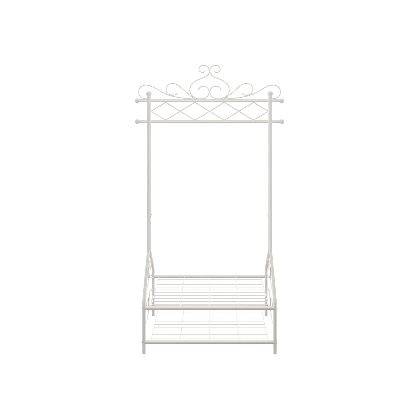SONGMICS - Appendiabiti Vintage con 2 Ripiani in Metallo 92 x 41 x 173 cm Beige